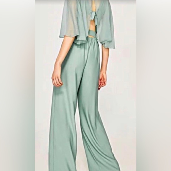 ZARA mint green jumpsuit - Picture 3 of 3